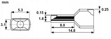 DUBULTAIS KABEĻU UZGALIS TUL-2X0.5/8/DIN-W*P100